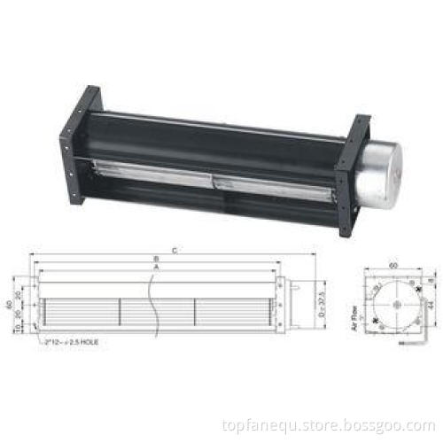 12V DC Brushless Fans / 43x150mm Cross-flow Fans , DC Elev